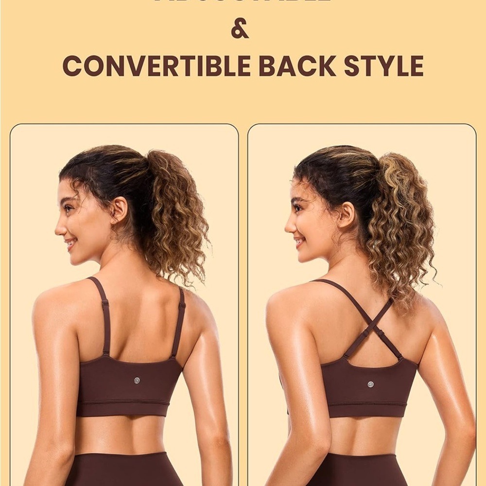 CRZ YOGA Women's Taupe Bandeau Sports Bra Size Large - Picture 4 of 7